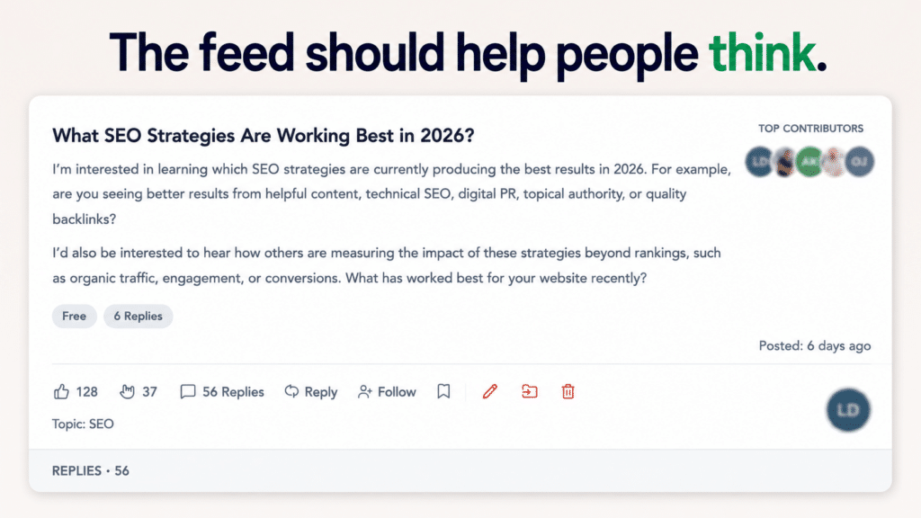 The feed should help people think